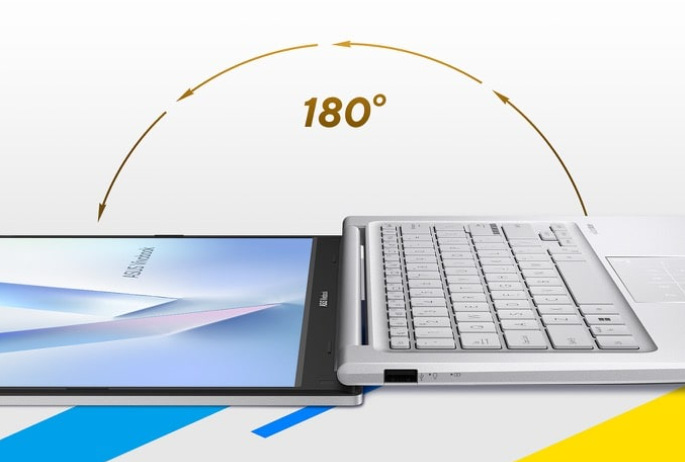 Notebook ASUS Vivobook 14 otevřený na 180°