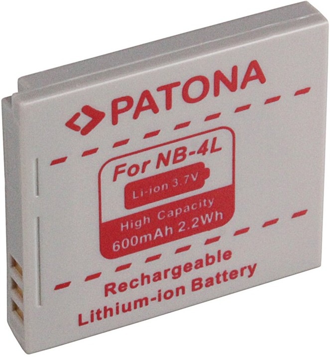 Baterie PATONA NB-4L 600 mAh pro modely fotoaparátů Canon