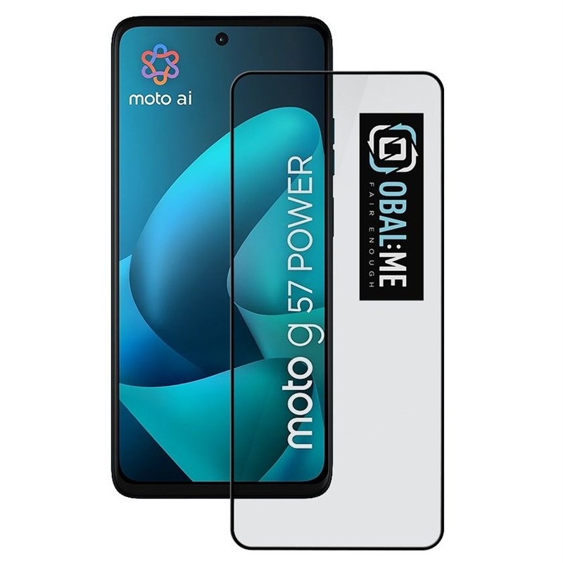 Tvrzené sklo Obal:Me 5D na Motorola G57 Power - černé