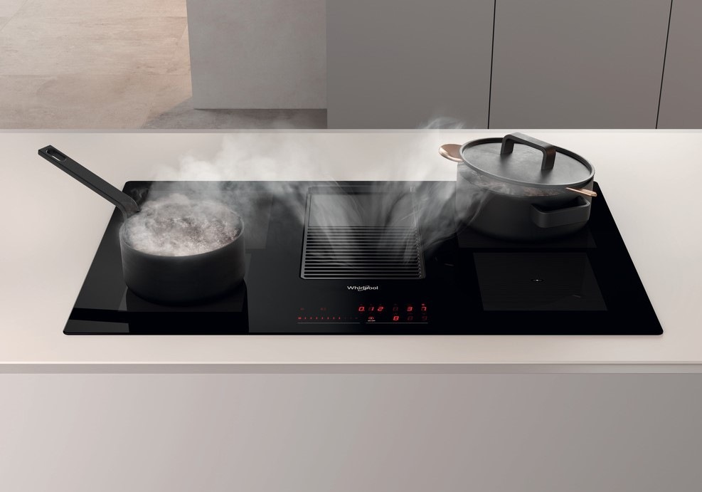 Indukční varná deska s odsáváním Whirlpool WVH 92 K černá