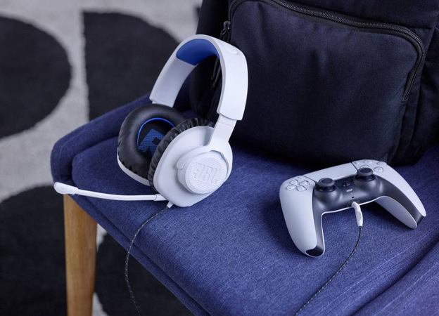 Headset JBL Quantum 100P Console bílý/modrý Headset JBL Quantum 100P Console bílý/modrý