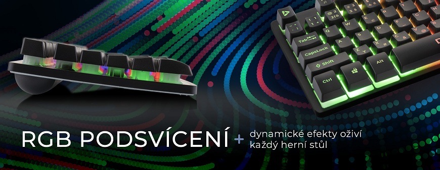Klávesnice DISPEL GKB34B černá Herní klávesnice Dispel GKB34B s RGB podsvícením