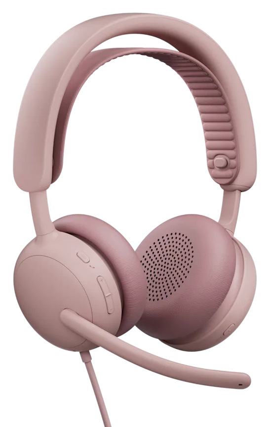 Headset Logitech Zone Wired 2 růžový Drátový headset Logitech Zone Wired 2 v elegantním minimalistickém designu s měkkými náušníky a flexibilním hlavovým mostem