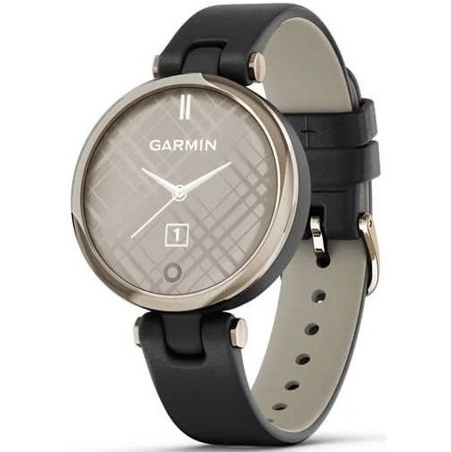 Chytré hodinky Garmin Lily Classic Cream Gold/Black Leather Band