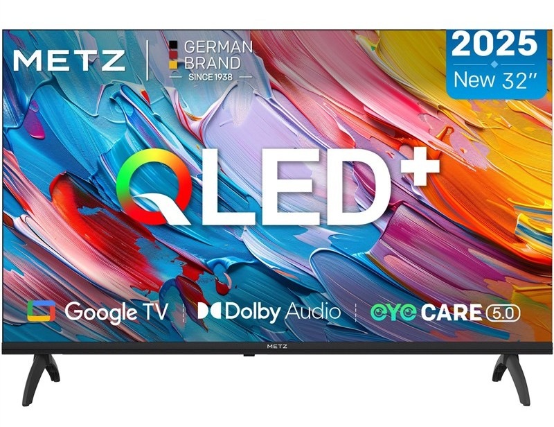 Televize Metz 32MQF7000Z, černá barva.