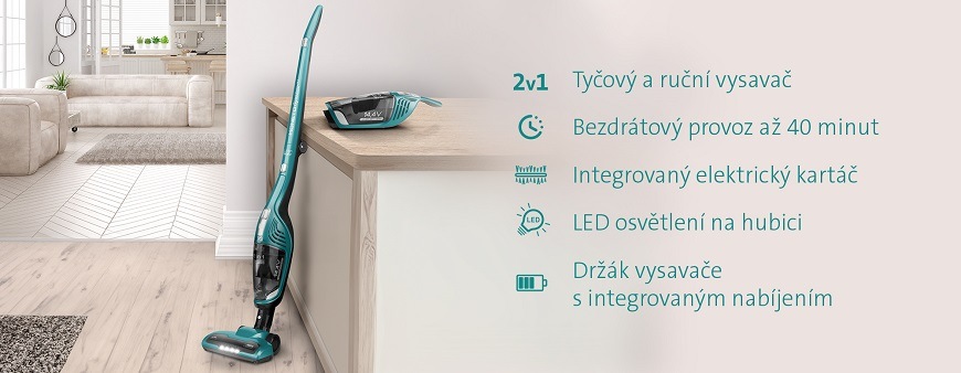 Tyčový vysavač ETA Moneto II 3453 90000, rukojeť