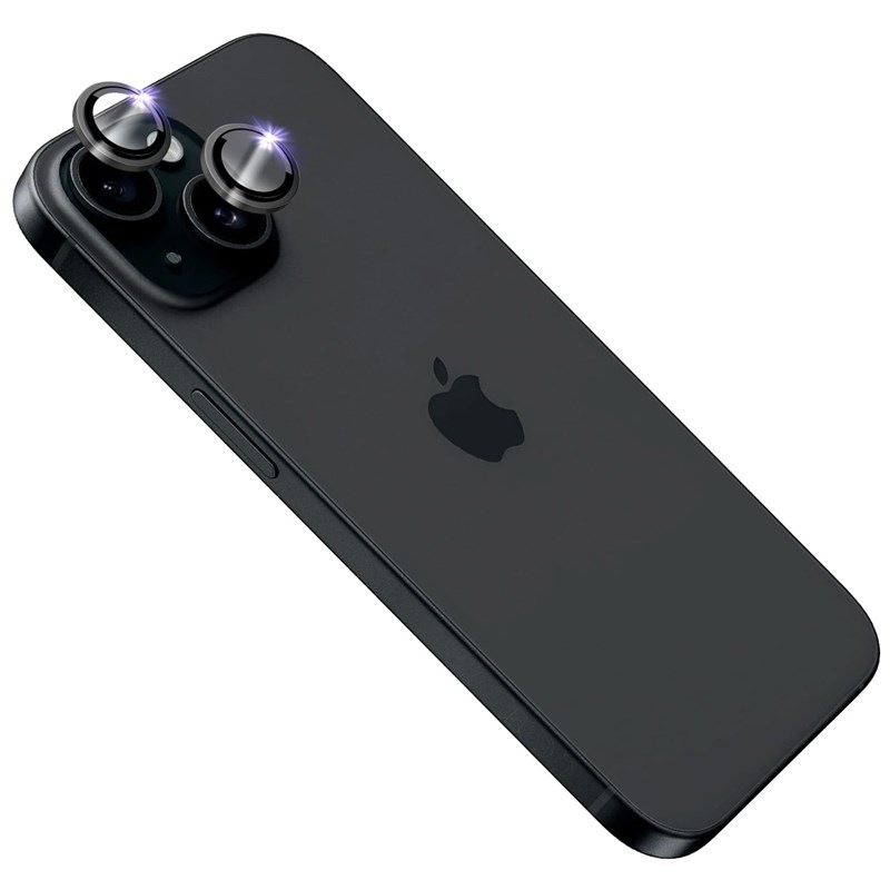 Ochranné sklo čočky fotoaparátu FIXED Sapphire Camera Glass na Apple iPhone 15/15 Plus černé