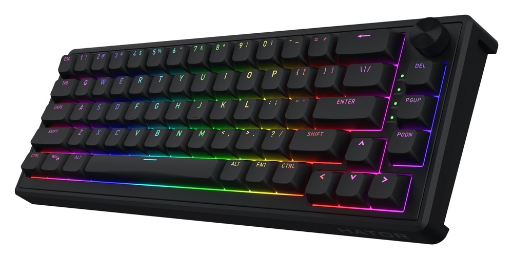 Herní klávesnice HATOR Skyfall 65 Wired s US rozložením, šipkami a RGB podsvícením