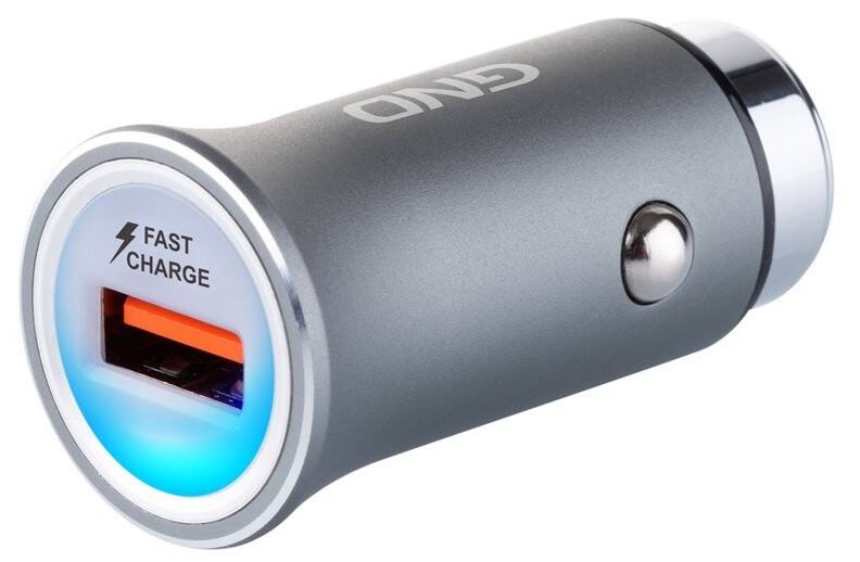 Adaptér do auta GND 1x USB 3A, 18W, Fast charge šedý