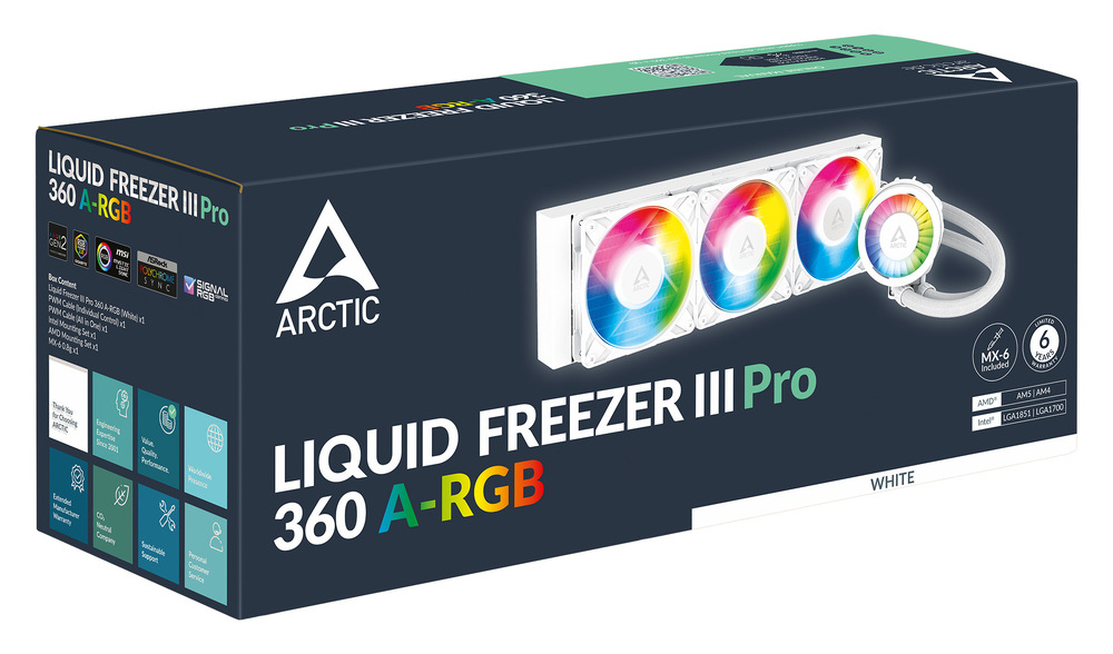 Vodní chladič Arctic Cooling Liquid Freezer III Pro 360 ARGB  White bílý