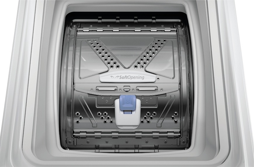 Pračka Whirlpool TW6521DBSWEE bílá Detail obrázku bubnu s otevíráním Soft opening door.