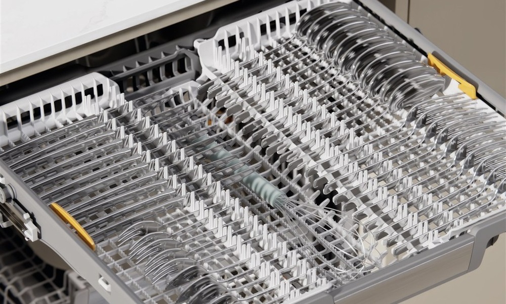 Myčka nádobí Miele G 7040 SC AutoDos nerez Detail příborové zásuvky 3D-MultiFlex vestavné myčky Miele