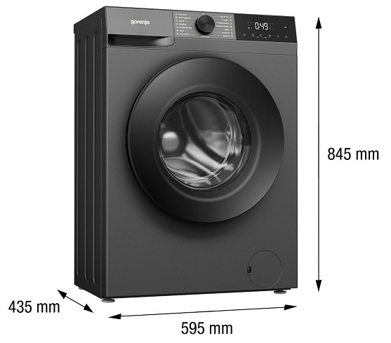 pračka Gorenje WG2P84A32G s rozměry