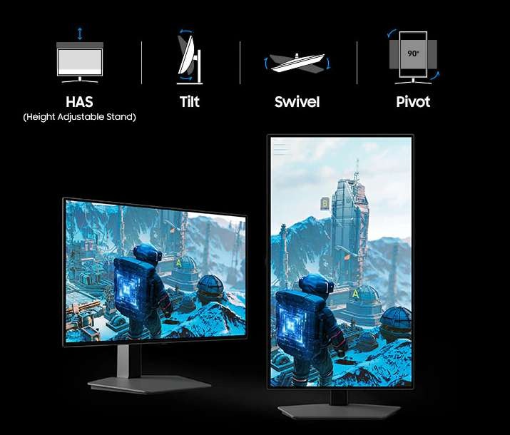 Samsung Odyssey G8 (G80SH) přináší také nastavitelný stojan