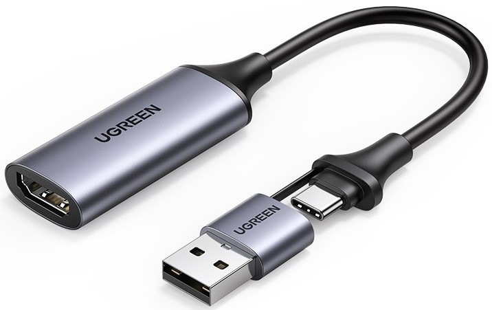 Redukce UGREEN USB, USB-C/HDMI - šedá