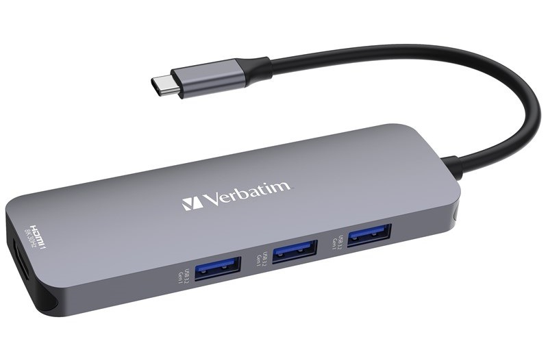 USB Hub Verbatim USB-C Pro Multiport 8 Port stříbrný