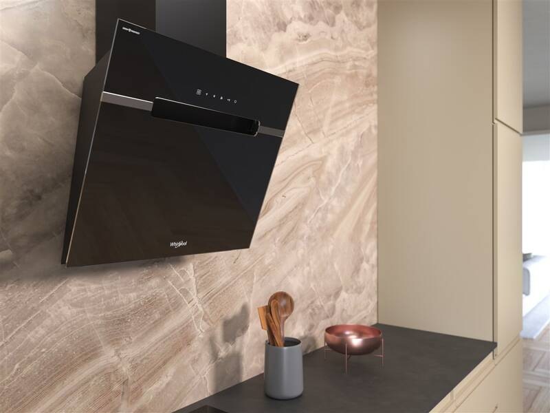 Odsavač par Whirlpool WHVS 61F LT DP K černá Odsavač par Whirlpool WHVS 61F LT DP K, černý, komínový, instalace na stěnu