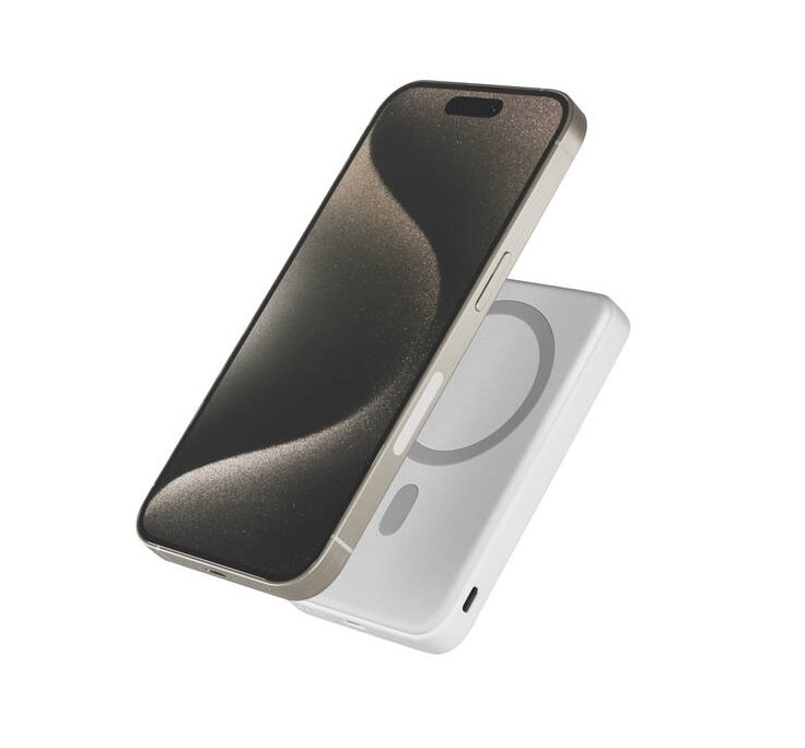 Powerbank Epico Mag+ 7 000mAh, stojánek + kabel USB-C/USB-A - bílá