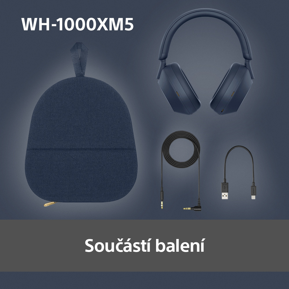 Sluchátka Sony WH-1000XM5 - Prodloužená záruka zdarma po registraci modrá