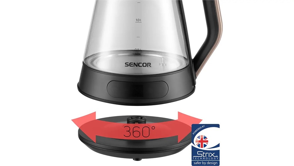 Rychlovarná konvice Sencor SWK 1595BK, 1,5 l sklo Pohodlné řešení pro každodenní provoz