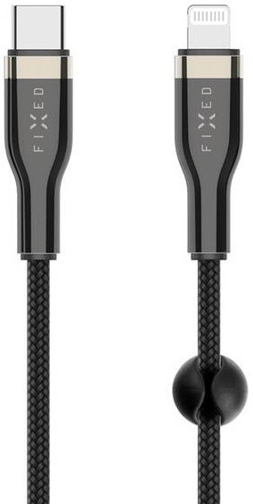 Kabel FIXED USB-C/Lightning s podporou PD, MFi, 1,2m černý