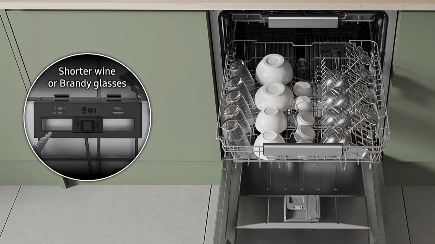 nastavitelný koš otevřené myčky Samsung DW70H73WCI0U1 
