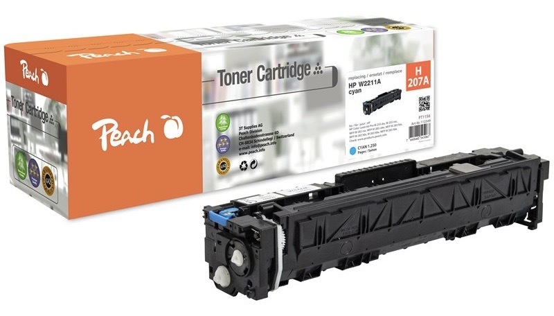 Toner Peach HP 207A, W2211A, 1250  stran azurový