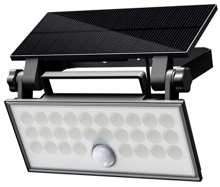 Reflektor Top Light Heleon, solární, PIR, 8W, 4000K, 3 fukční režimy černé
