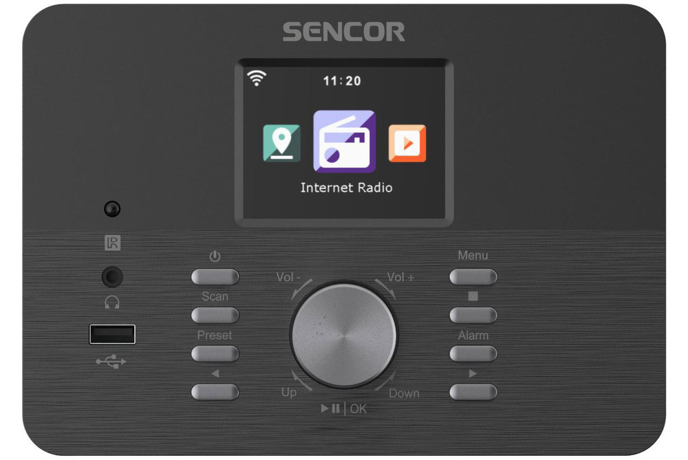 Mikrosystém Sencor SMC 5100WDB černý Wi-Fi připojení nabízí přístup k tisícům internetových rádií s možností ukládání oblíbených stanic.