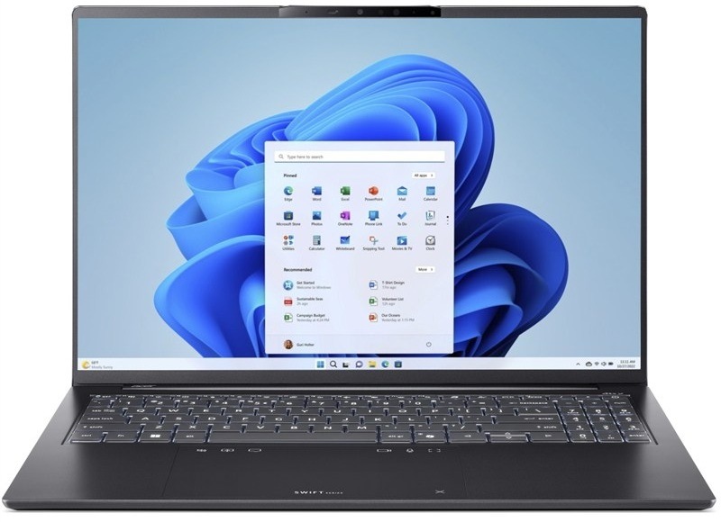 Notebook Acer Swift Go 16 AI s mimořádným výkonem a kvalitním obrazem, černá barva