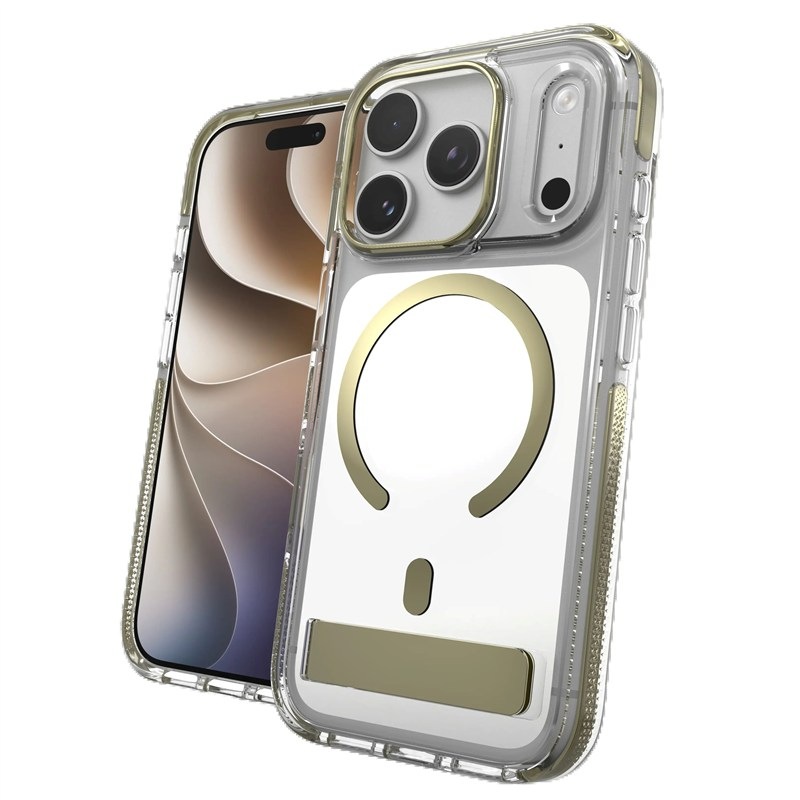 Kryt na mobil ZAGG Santa Cruz Snap Kickstand Metallic, Camera Button na Apple iPhone 18 Pro / 17 Pro zlatý