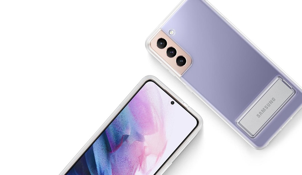 Kryt na mobil Samsung Clear Standing na Galaxy S21 5G průhledný