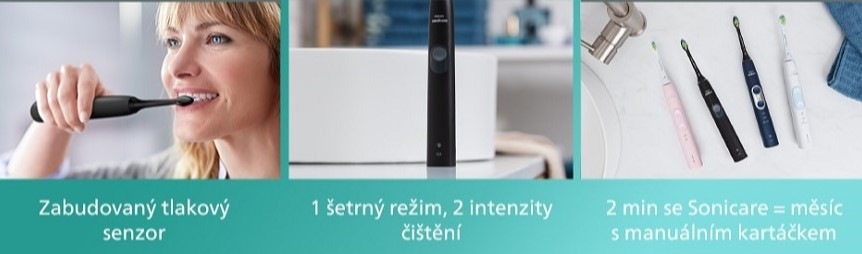 Zubní kartáček Philips Sonicare 4300 HX6800/87 černý Zubní kartáček Philips Sonicare 4300 HX6800/87 černý