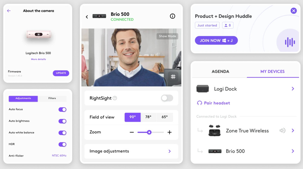 Webkamera Logitech Brio 500 šedá