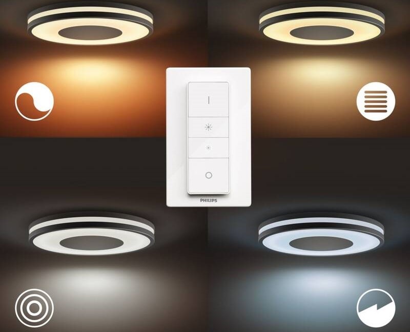 Stropní svítidlo Philips Hue Being White Ambiance, kruhové 35cm černé