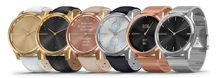 Chytré hodinky Garmin vivomove3 Luxe 24K Gold/Black Leather Band Chytré hodinky Garmin vivomove3 Luxe 24K Gold/Black Leather Band