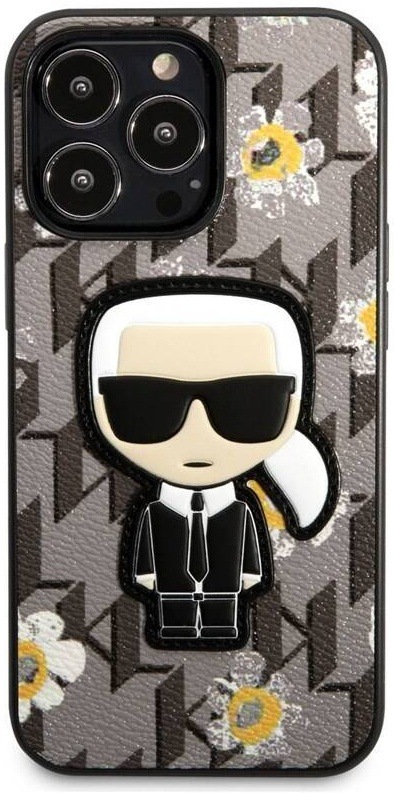 Kryt na mobil Karl Lagerfeld Ikonik Flower na Apple iPhone 13 Pro šedý