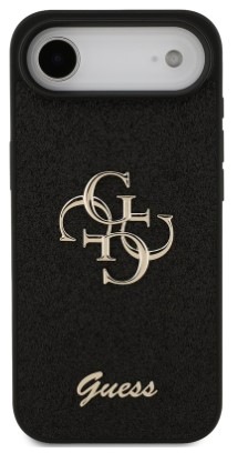 Kryt na mobil Guess PU Fixed Glitter 4G Metal Logo na Apple iPhone Air černý
