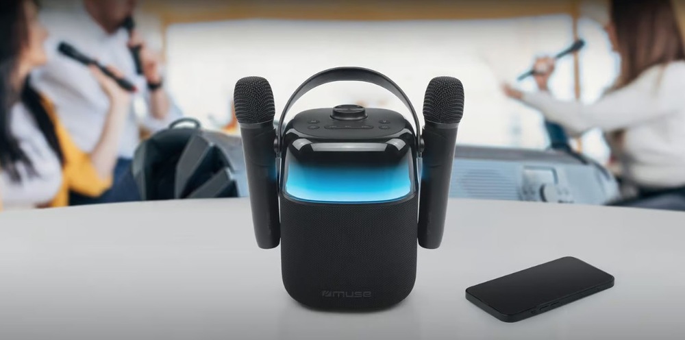 Přenosný reproduktor MUSE M-530KA černý Přenosný reproduktor MUSE M-530KA je dodáván s dvěma bezdrátovými mikrofony