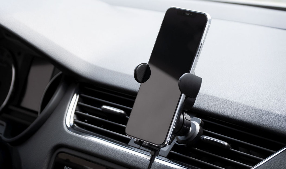 Držák na mobil FIXED Matic s bezdrátovým nabíjením černý