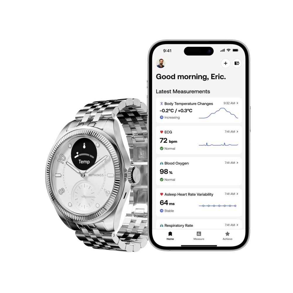 Chytré hodinky Withings Scanwatch Nova Brilliant 39 mm stříbrné Chytré hodinky Withings Scanwatch Nova Brilliant 39 mm stříbrné