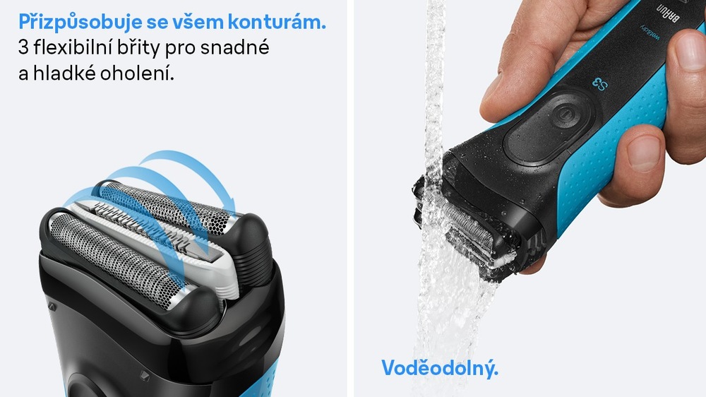 Holicí strojek Braun Series 3+ 3010BT modrý Holicí strojek Braun Series 3+ 3010BT