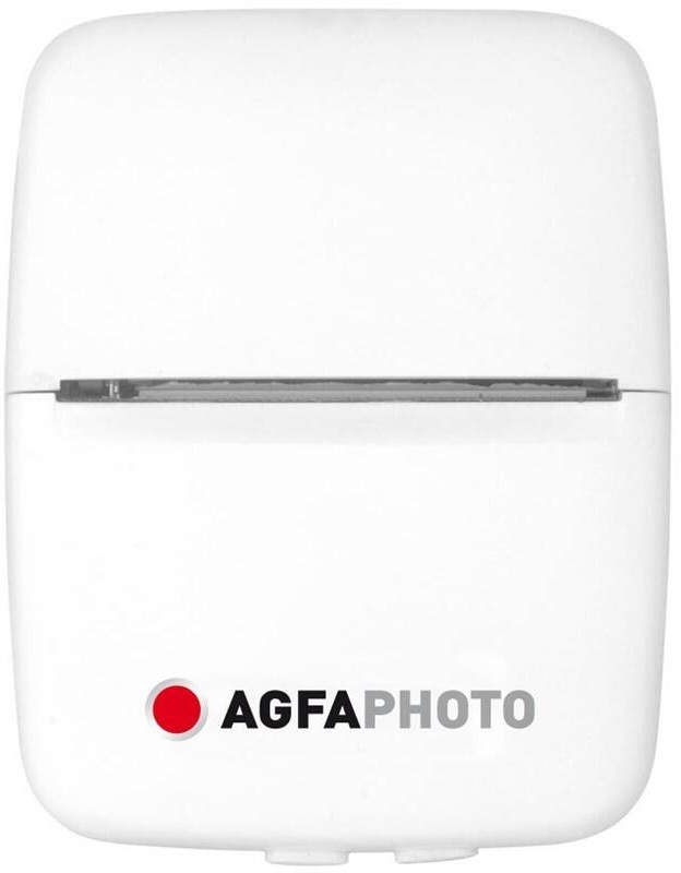 Bílá přenosná termální tiskárna AgfaPhoto Realipix Pocket P pro černobílý tisk