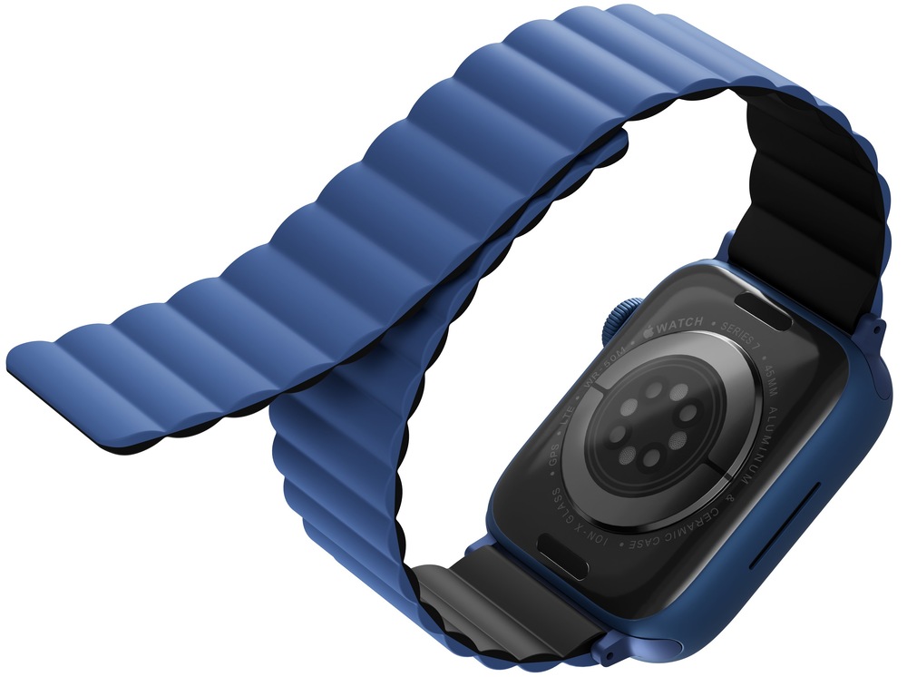 Řemínek Uniq Revix Reversible na Apple Watch 38/40/41mm černý/modrý