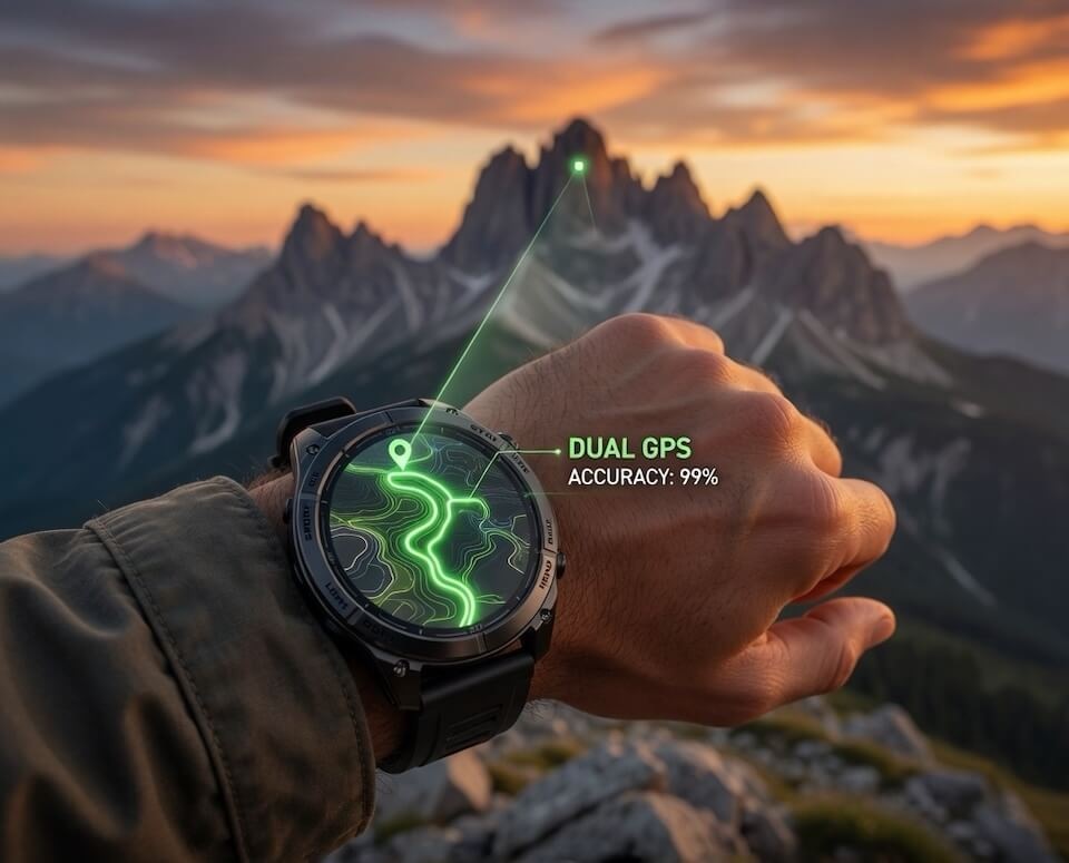 Navigace s GPS trasou v hodinkách Carneo GTR Atlas HR+ při turistice v horách