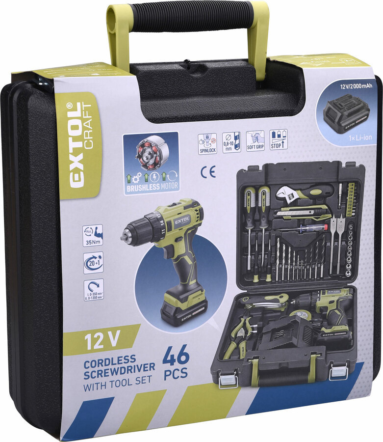 Vrtací šroubovák Extol Craft 422801 (s baterií)