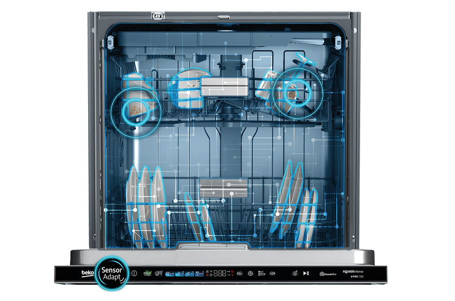 Myčka nádobí Beko BDFN36560XWP nerez Myčka nádobí Beko BDFN36560XWP nerez, systém SensorAdapt