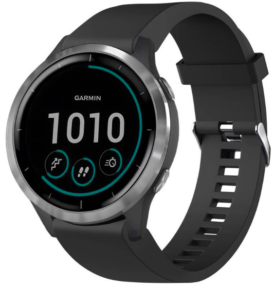 Řemínek FIXED Silicone Strap na Garmin QuickFit 20 mm - černý