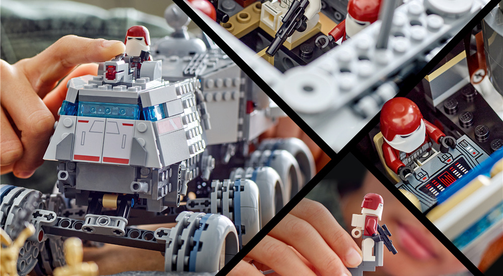 Stavebnice LEGO® Star Wars™ 75413 Juggernaut Republiky Pět minifigurek LEGO Star Wars a tři bitevní droidi umožní rozehrát napínavé souboje mezi Republikou a nepřáteli.