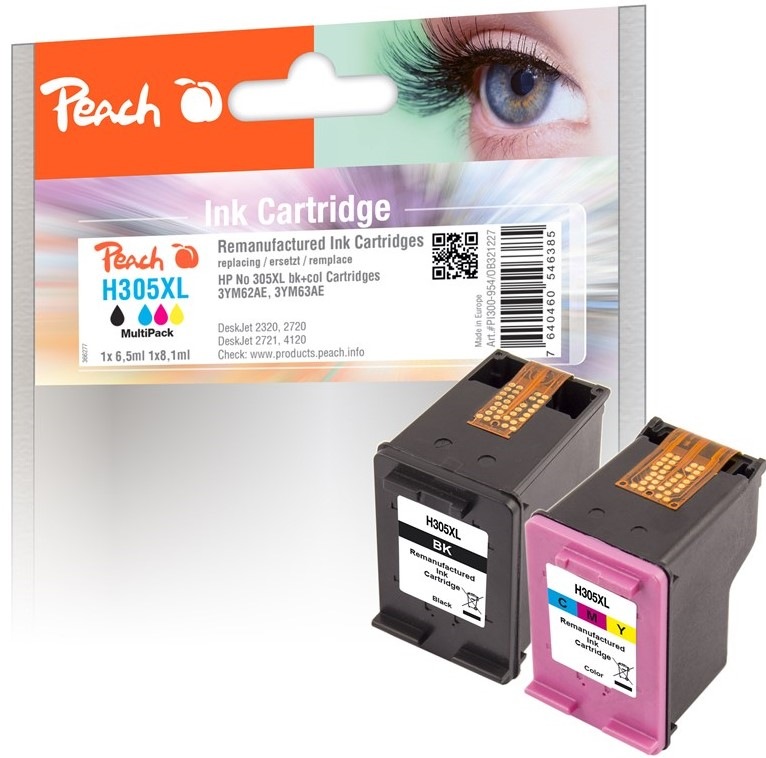 Inkoustová náplň Peach HP 305XL, MultiPack, 2x 240 stran - CMYK